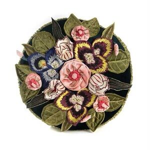 Mackenzie Childs Moonlight Garden Round Throw Pillow